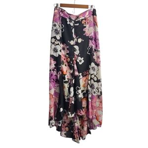 John Paul Richard Women's Multicolor Floral Print Shiffon Maxi Skirt Sz Large